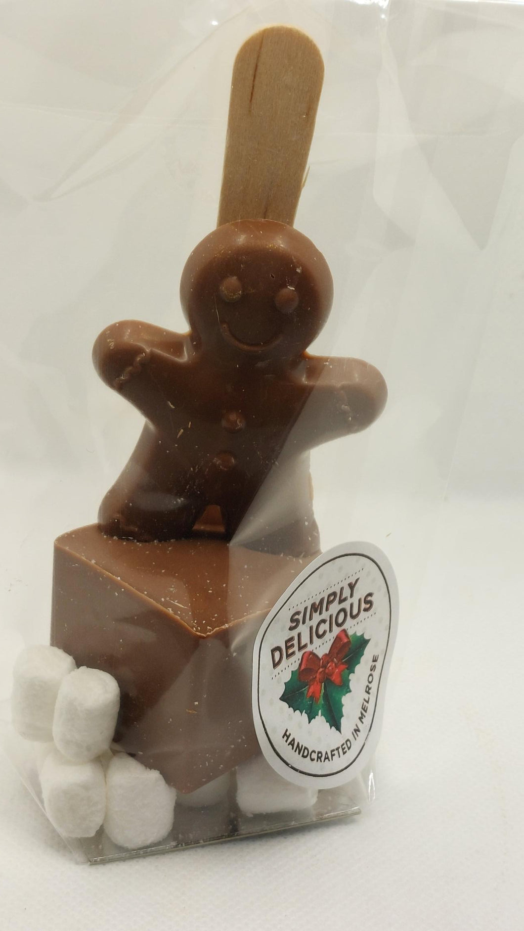 Chocolate Stirrer with Gingerbreadman and Mallows