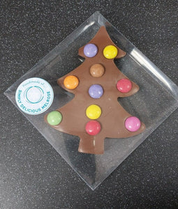 Flat Milk Chocolate Tree decorated with Chocolate Beans